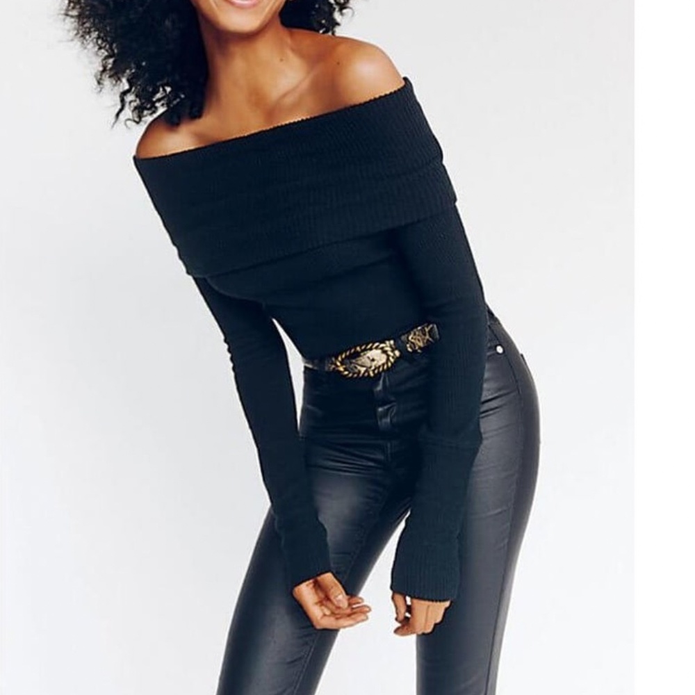 FREE PEOPLE Snow Bunny Off Shoulder Sweater